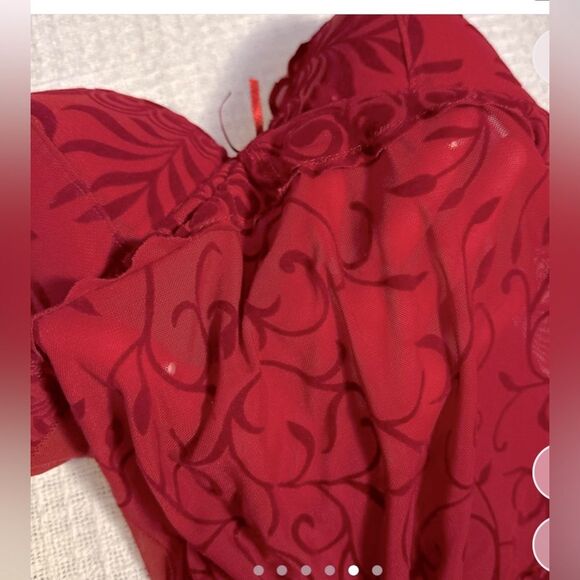 NWT! VINTAGE FREDERICK'S OF HOLLYWOOD DEEP RED BODYSUIT, Large - Picture 3 of 6